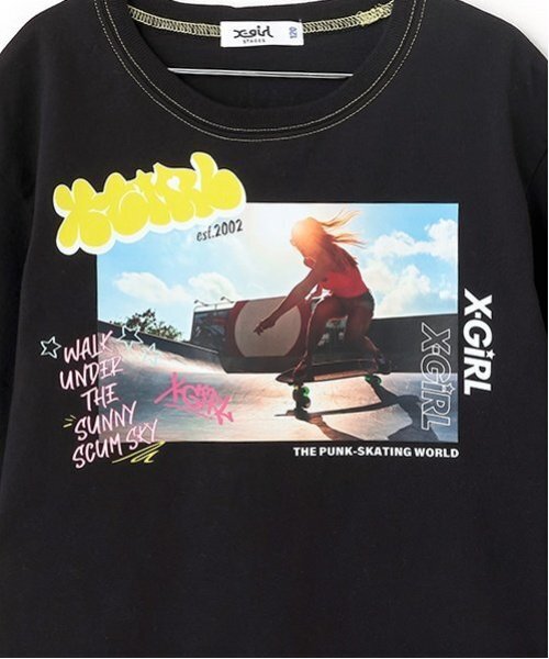 X-girl Stages（エックスガールステージス） tシャツ スケボーガール