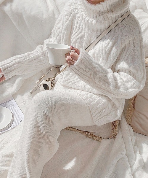 「MAISON BREEZE」 タートルネックニット FREE ピンク レディース_画像9