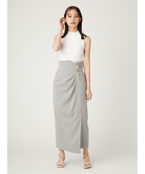 FRAY I.D スカート タックドレープスリットストレートスカート