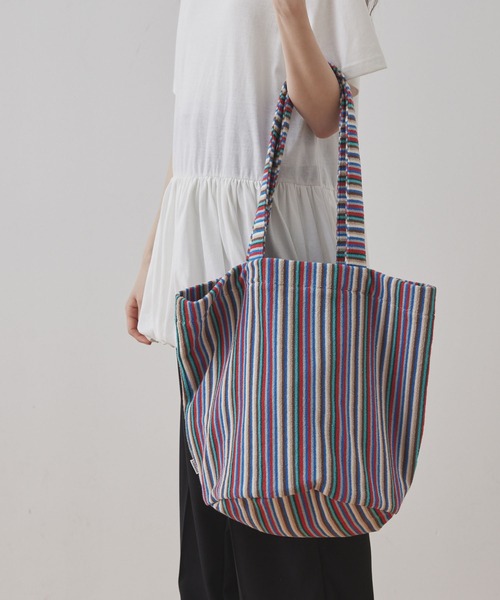 Unblend トートバッグ 「Unblend」パイル ストライプ ビッグ