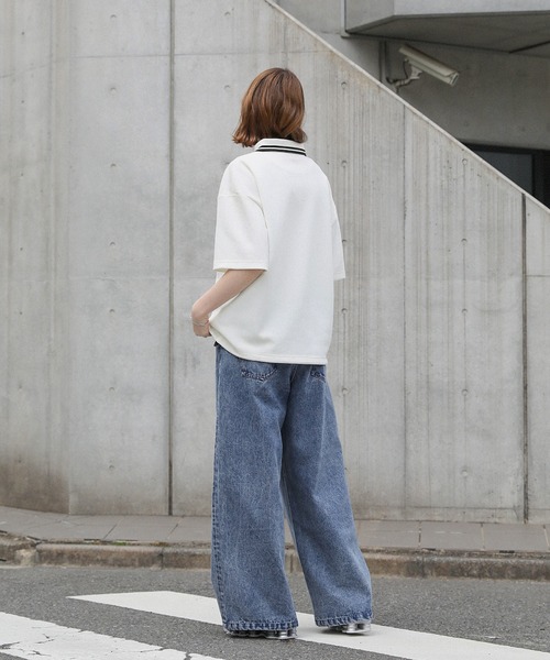 ぽちこです。 ROCHEM（ローシェン） ポロシャツ ワンポイントロゴ刺繍ドローコード付