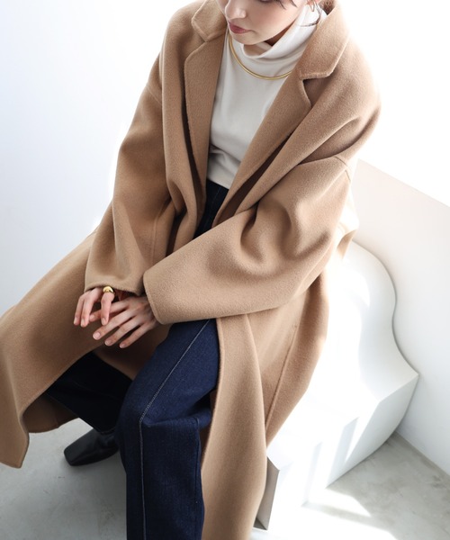 「evernavy」 チェスターコート M キャメル レディース_画像3