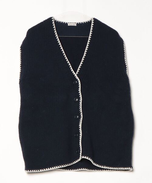 steven alan vネックニットベスト　ブラック Steven Alan（スティーブンアラン）の「＜Steven Alan＞Vネック ニット