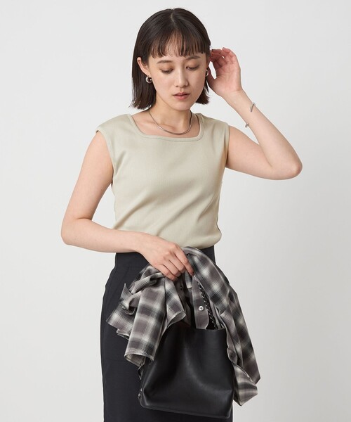 tシャツ ブライトリブ フレンチスリーブ プルオーバー カットソー -制菌- レディース