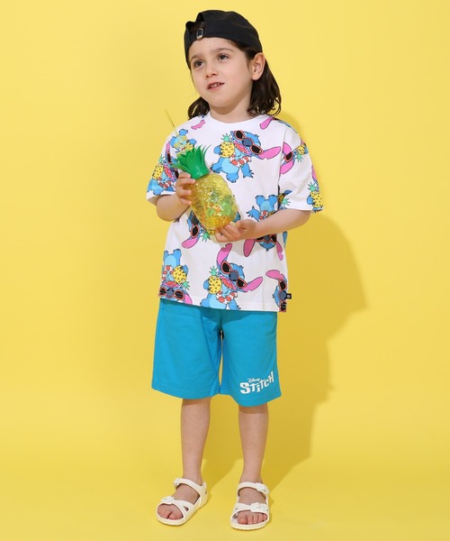 Disney（ディズニー） アンサンブル 「綿100％」 総柄Tシャツ×ハーフ
