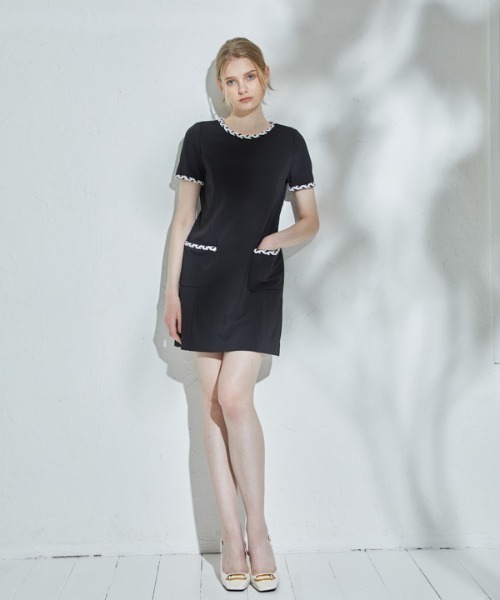 ERADIE(エラディエ) ワンピース 半袖 Bladetrim mini-one-piece ERADIE(エラディエ) ワンピース 半袖 Bladetrim mini-one-piece