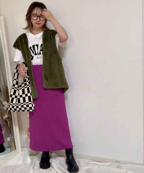「Chaco closet」 ノーカラーコート FREE カーキ レディース_画像5