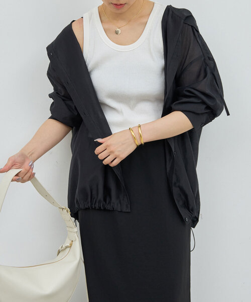 GALLARDAGALANTE ブラウス シャツ シアーフーディーシャツ