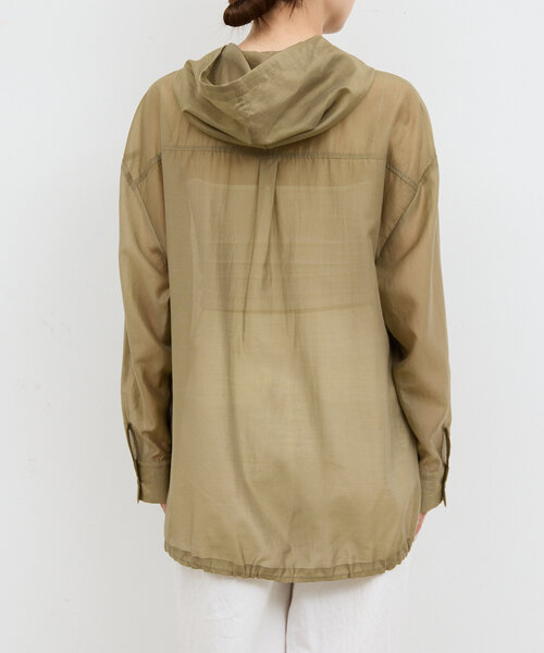 GALLARDAGALANTE　シアーフーディーシャツ GALLARDAGALANTE ブラウス シャツ シアーフーディーシャツ