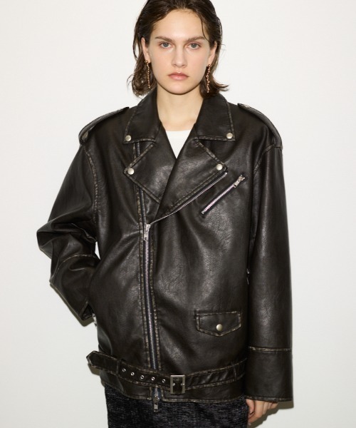 THROW by SLY 「THROW SLY」 ライダースジャケット FREE ブラック