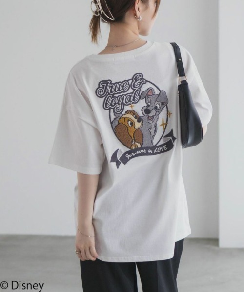 むちゃちゃ　わんわん物語　レディ Tシャツ　1サイズ Disney tシャツ わんわん物語 レディー＆トランプ / サガラ刺繍T