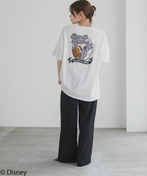 むちゃちゃ　わんわん物語　レディ Tシャツ　1サイズ Disney tシャツ わんわん物語 レディー＆トランプ / サガラ刺繍T