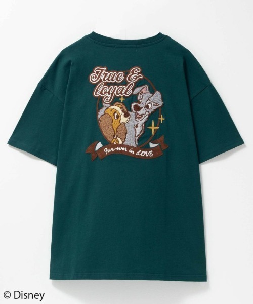 むちゃちゃ　わんわん物語　レディ Tシャツ　1サイズ Disney tシャツ わんわん物語 レディー＆トランプ / サガラ刺繍T