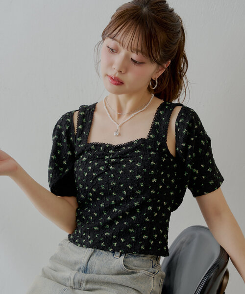 チョンロ　セット Chico tシャツ 「SET ITEM」フラワーボレロ+タンクセット