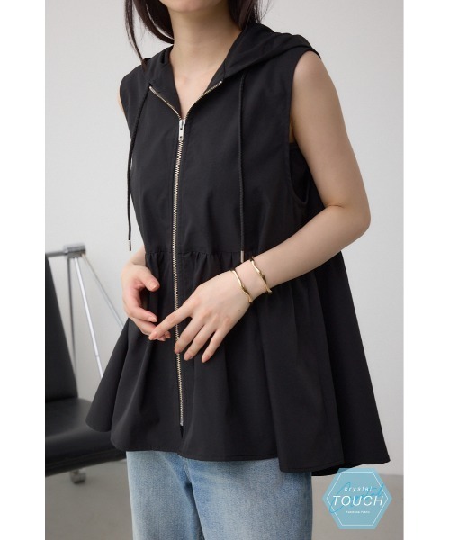 AZUL BY MOUSSY ベスト ジレ C/T撥水フード付ジップベスト