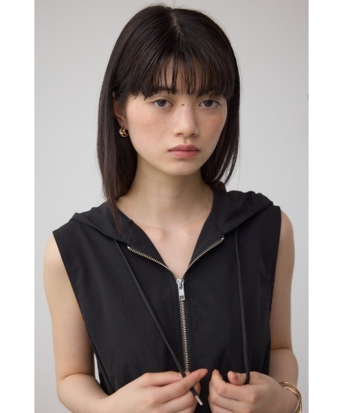 AZUL BY MOUSSY ベスト ジレ C/T撥水フード付ジップベスト