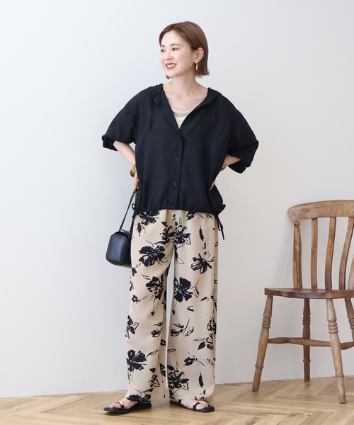 ブラウス シャツ コットンシルクシアーフーディシャツ レディース AMERICAN HOLIC ブラウス シャツ シアーフーディーシャツ