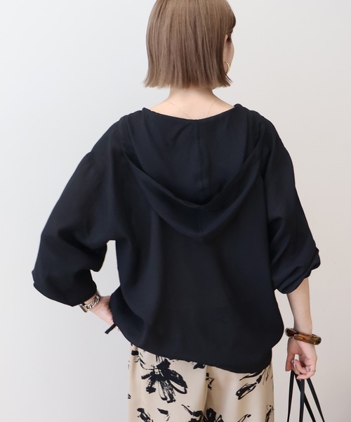AMERICAN HOLIC ブラウス シャツ シアーフーディーシャツ