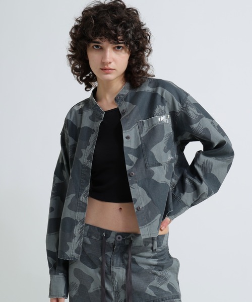 AVIREX ブラウス シャツ CAMOUFLAGE SHORT SHIRTS