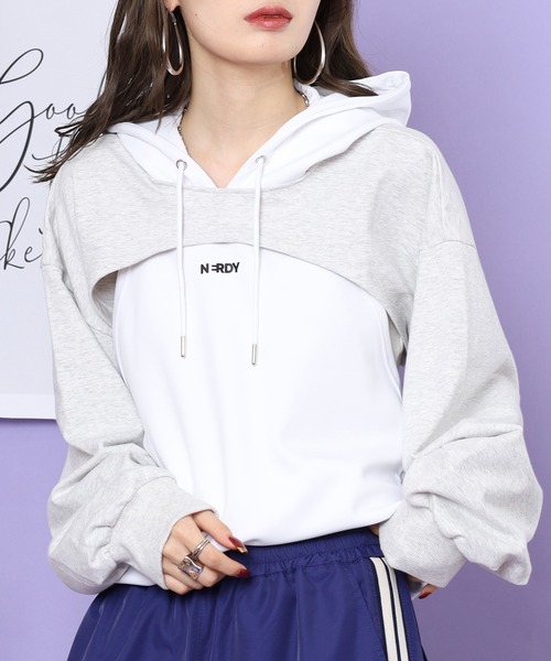 NERDY パーカー レイヤードフーディー レディース : ZOZOTOWN Yahoo!店