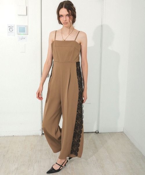 ワンピース 「ANDRESD」side lace all in one dressサイドレースオールインワンドレス_14