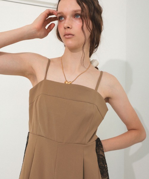 ワンピース 「ANDRESD」side lace all in one dressサイドレースオールインワンドレス_15
