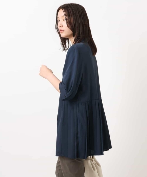 「a.v.v」 半袖チュニック 34 ネイビー レディース_画像9