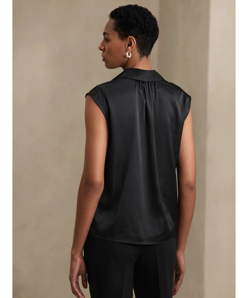「BANANA REPUBLIC FACTORY STORE」 ノースリーブシャツ L ブラック レディース