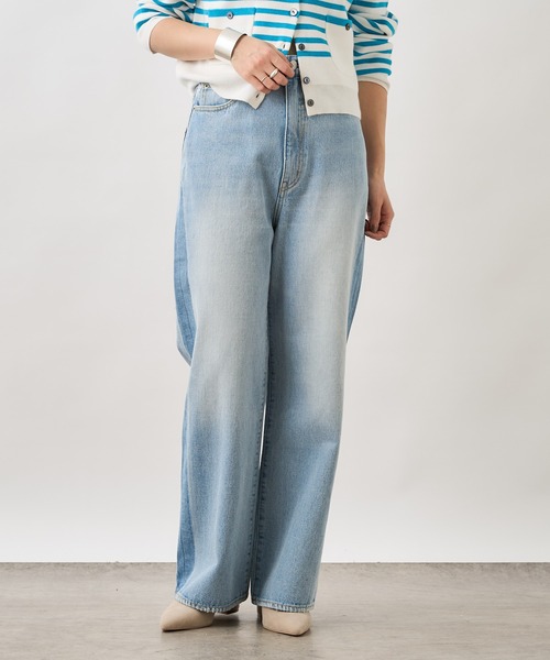 [Omekashi] Denim брюки 36 голубой женский 