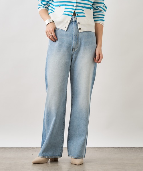 [Omekashi] Denim брюки 36 голубой женский 
