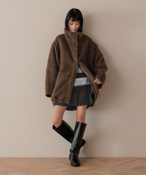 LOWRYS FARM シャギースタンドコート ベージュ FREE LOWRYS FARM（ローリーズファーム） コート アウター シャギースタンド