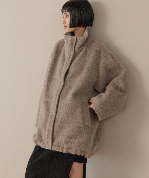 LOWRYS FARM シャギースタンドコート ベージュ FREE LOWRYS FARM（ローリーズファーム） コート アウター シャギースタンド