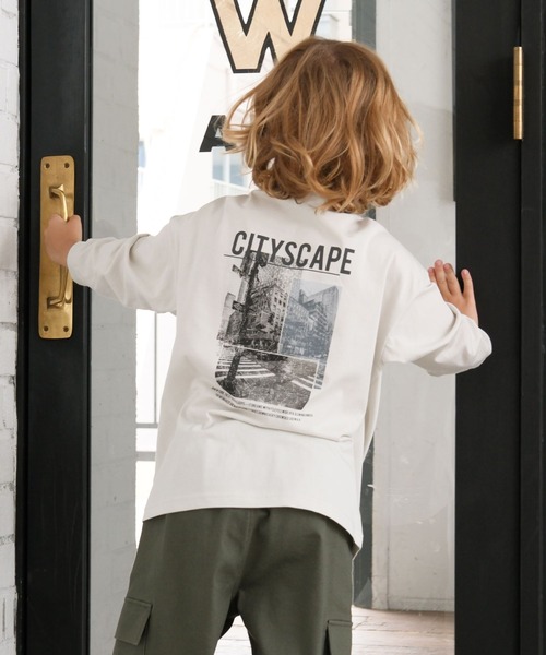 GLOBAL WORK（グローバルワーク） tシャツ ヘビロッTEEプリント長袖T