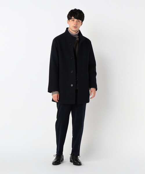 【美品】コムサイズム　メンズコート　ビジネスコート　ベルテッド　ブラック COMME CA ISM（コムサイズム） コート MEDIUM ブラック メンズ