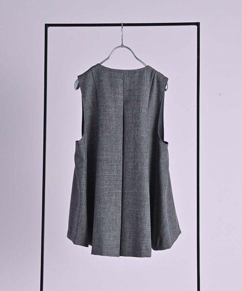 トップス roughlow Raw Line Gilet(gray) RAW FUDGE（ローファッジ） ベスト ジレ フレアーミドルジレ