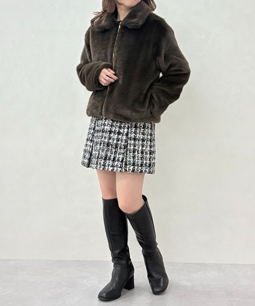 MEDOC 【新品】メドック フェイクファーフードショートブルゾン フェイクファーフードショートブルゾン | メドック オリジナル