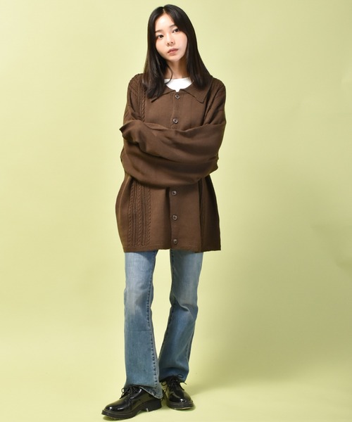 「Starting Over」 「HALHAM」ニットカーディガン M ブルー メンズ_画像2