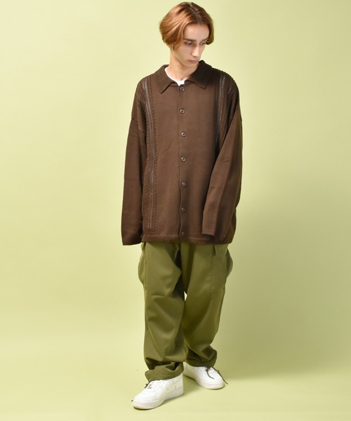 「Starting Over」 「HALHAM」ニットカーディガン M ブルー メンズ_画像5