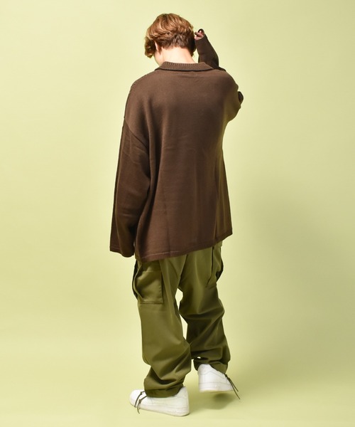 「Starting Over」 「HALHAM」ニットカーディガン M ブルー メンズ_画像6