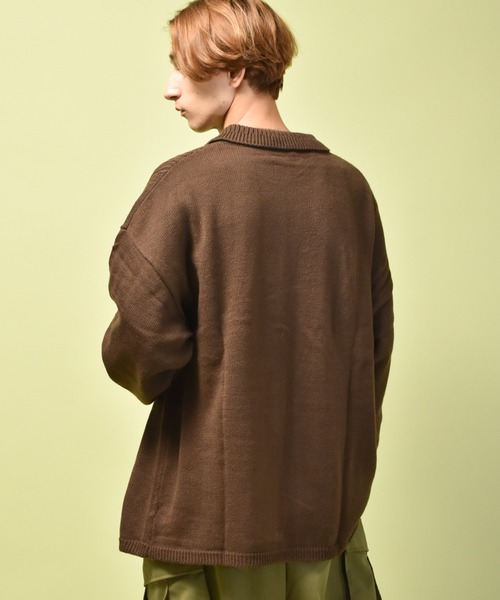 「Starting Over」 「HALHAM」ニットカーディガン M ブルー メンズ_画像7