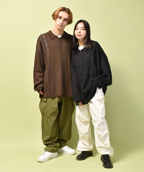 「Starting Over」 「HALHAM」ニットカーディガン M ブルー メンズ_画像9