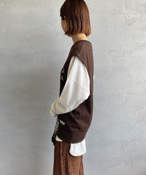 「AMERICANA」 ノースリーブトップス ONE SIZE チョコ レディース_画像9