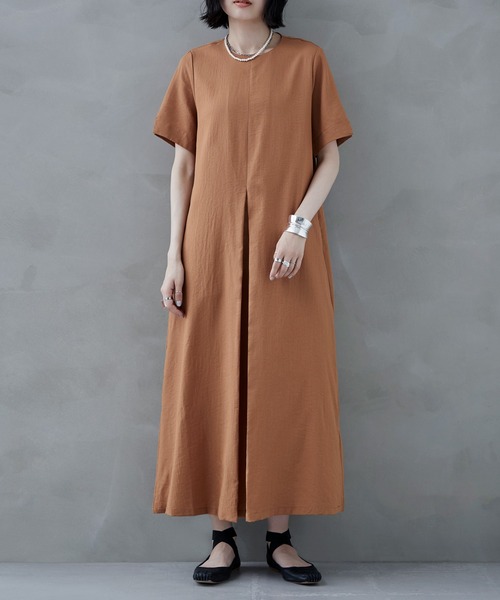 「etoll.」 半袖ワンピース M オレンジ レディース_画像2