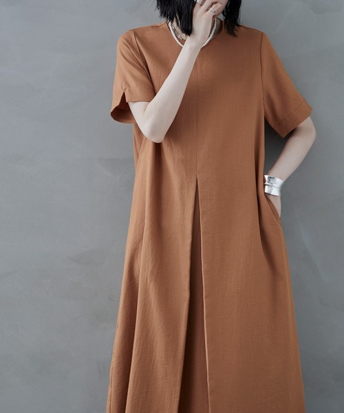 「etoll.」 半袖ワンピース M オレンジ レディース_画像3