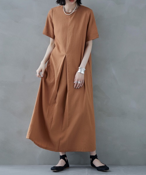 「etoll.」 半袖ワンピース M オレンジ レディース_画像5