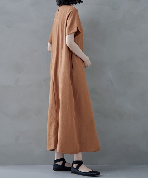 「etoll.」 半袖ワンピース M オレンジ レディース_画像6