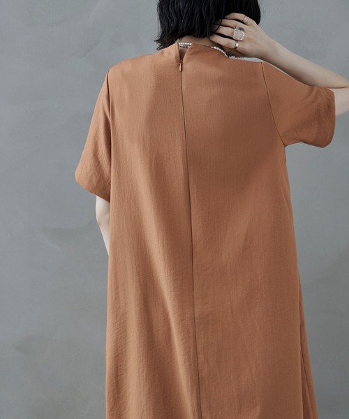 「etoll.」 半袖ワンピース M オレンジ レディース_画像7