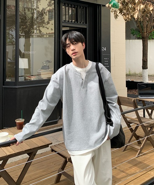 NOWLE（ノウル） tシャツ 「NOWLE」フェイクレイヤード キーネック