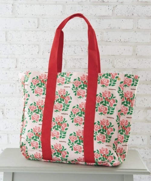 トートバッグ ハローキティ ブーケドゥローズ 大人キティ 2way巾着