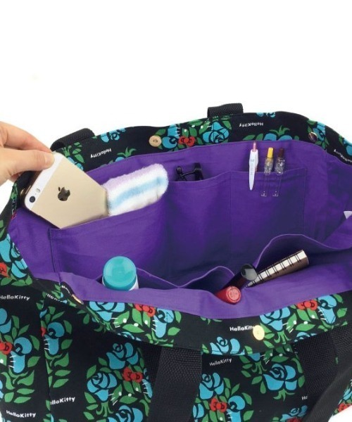 トートバッグ ハローキティ ブーケドゥローズ 大人キティ 2way巾着